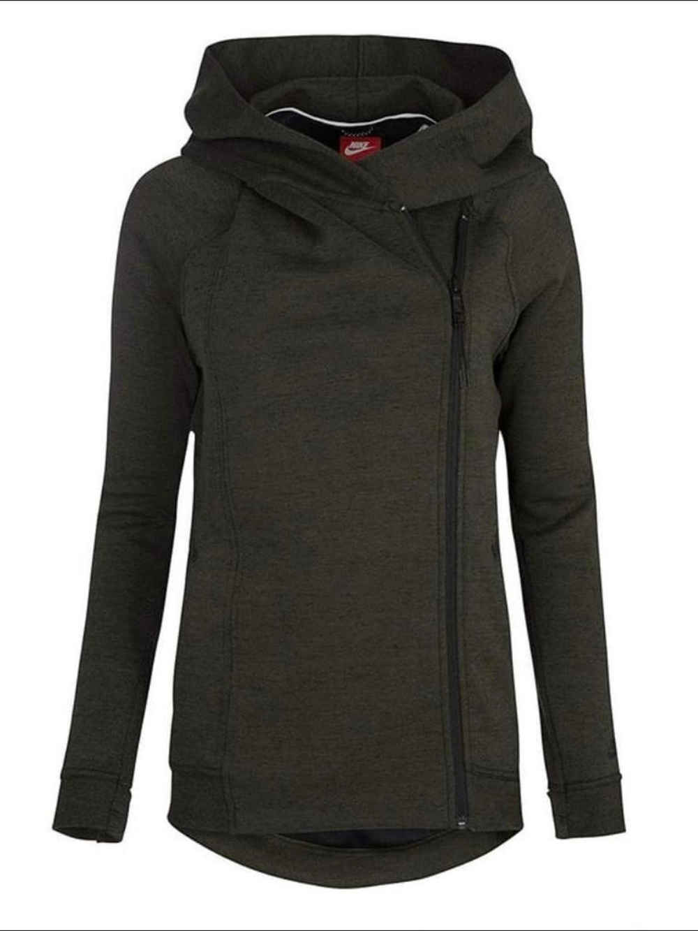 Nike Asymmetrical Zipper Hoodie Jacket - Dark Olive
